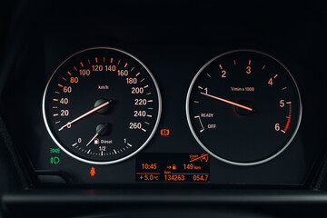 Sport car tachometer and dashboard with  backlight 