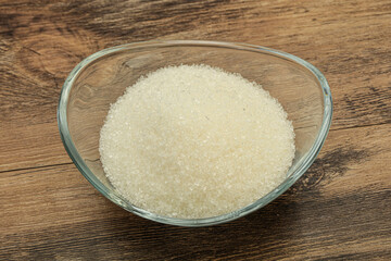 White sugar in the bowl
