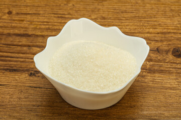 White sugar in the bowl