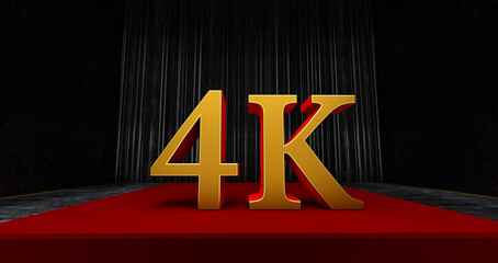 golden 4k or 4000 thank you, Web user Thank you celebrate of subscribers or followers and likes, 3D render - obrazy, fototapety, plakaty