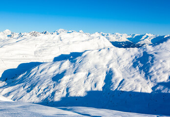 Fototapeta premium Beautiful winter landscape of the Dolomites mountains in northeastern Italy