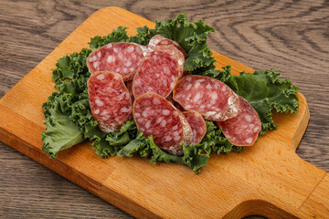 Iberian pork Fuet sausage slices