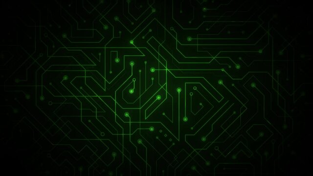 Abstract Digital Computer Chipset Motherboard Background Animation/ 4k animation of an abstract computer motherboard chipset technology background with glowing autofill reveal effect