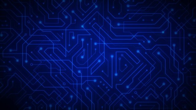 Abstract Digital Computer Chipset Motherboard Background Animation/ 4k animation of an abstract computer motherboard chipset technology background with glowing autofill reveal effect