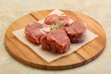 Raw pork tenderloin for cooking
