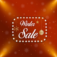 Winter sale banner, vector illustration, background for seasonal retail promotion