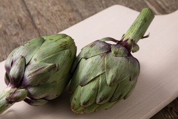 artichoke on a wooden background