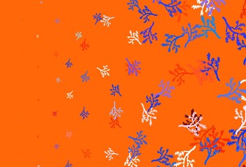 Light Blue, Red vector elegant background with sakura.