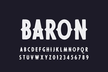 typeface vector design, classic lettering, alphabet font, dark style background