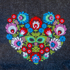 Background with detail of traditional Hungarian folk embroidery