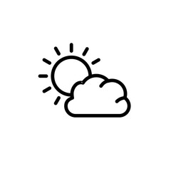 Cloudy sunny weather icon. Season and weather icons, outline style. Vector
