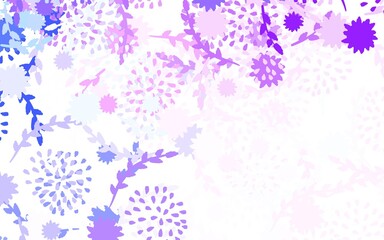 Light Pink, Blue vector natural backdrop with flowers