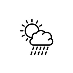 Weather icon for sunny and rainy. Weather and seasons icons, outline style. Vector