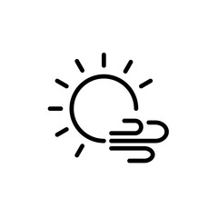 Obraz premium Bright and windy icon. Weather and seasons icons, outline style. Vector