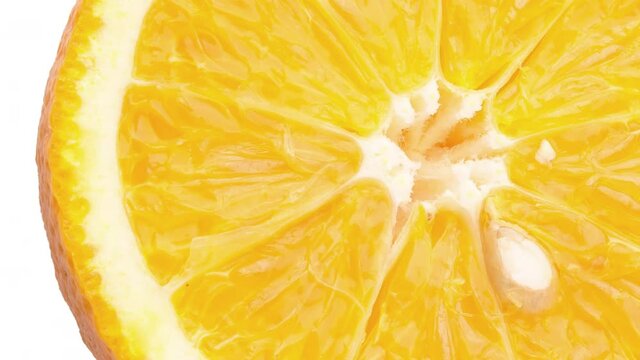 Orange fruit and Orange slices on white background. rotation  motion