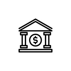 Bank icon. Money and banking icons, outline icon style. Vector