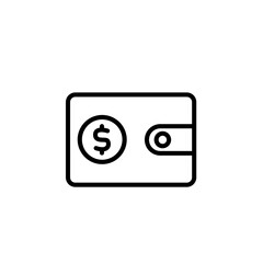 Money wallet icon. Money and banking icons, outline icon style. Vector