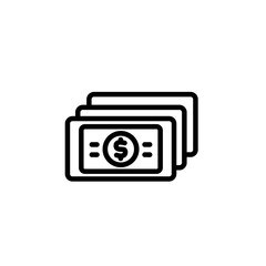 Money icon. Money and banking icons, outline icon style. Vector