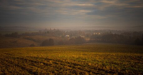 sunrise over the field