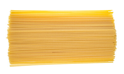 pile of italian dried spaghetti isolated on white background