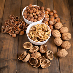 Mandorle e noci sgusciate