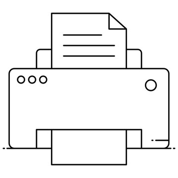 printer printing document black outline clip art preview