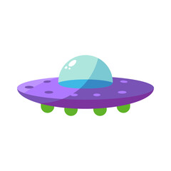 Isoalted cartoon of an ufo - Vector illustration