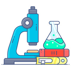 
Trendy flat outline icon of science education
