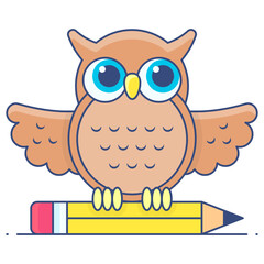 
A trendy flat outline vector of wisdom 
