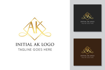 illustration vector graphic initial ak letter logo best for branding and icon