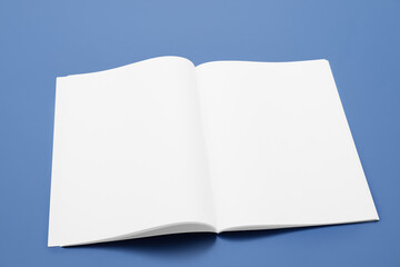Blank magazine on color background