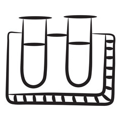 
Laboratory testing, sketch icon of test tubes 
