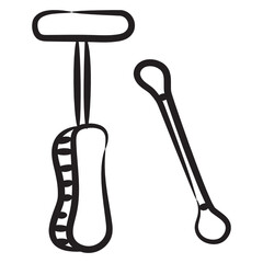 
Medical tools doodle icon, surgical equipment
