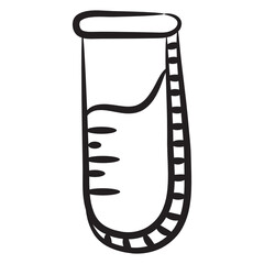 
Test tube, sketch icon of lab testing 
