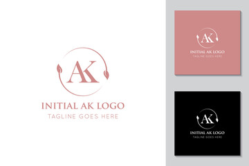 illustration vector graphic initial ak letter logo best for branding and icon