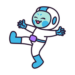 Isolated cartoon of a happy astronaut - Vector