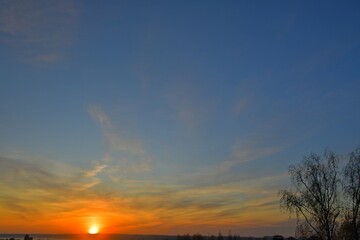 Fototapeta na wymiar Dawn in the sky with clouds