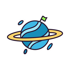 Isolated planet icon. Space object - Vector illustration
