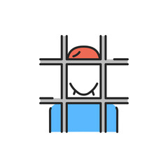 Prisoner color line icon. Sign for web page. Editable stroke.