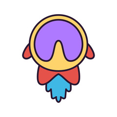 Fototapeta premium Isolated space rocket icon. Travel to space - Vector