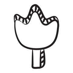 
Tulip blossom icon in doodle style with editable quality 
