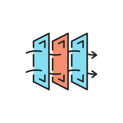 Air filter color line icon. Editable stroke.