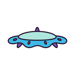 Isoalted cartoon of an ufo - Vector illustration