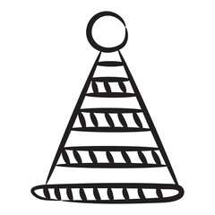 
Party celebration accessory, doodle icon of birthday hat 

