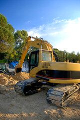 Excavator at work on a construction site