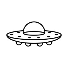 Isoalted cartoon of an ufo - Vector illustration