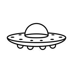 Isoalted cartoon of an ufo - Vector illustration