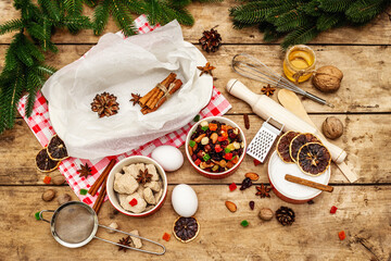Food ingredients for baking Stollen