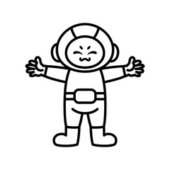 Isolated cartoon of a happy astronaut - Vector