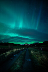 Northern lights over Skatval in Norway in December